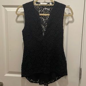 ALC floral lace plunging v sleeveless tank
